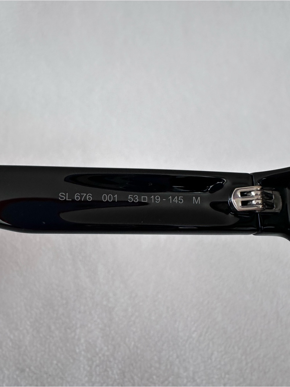 Saint Laurent Glossy Black Thick-Arm Cat Eye Sunglasses - Picture 6 of 6